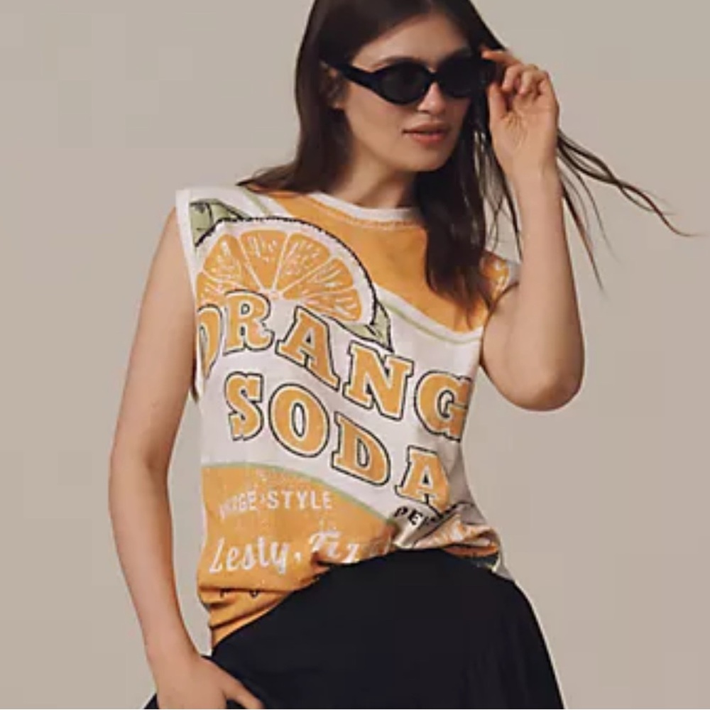 ๐ NWT | Anthropologie The Vinnie Cotton Slub Muscle Tee - Picture 2 of 10